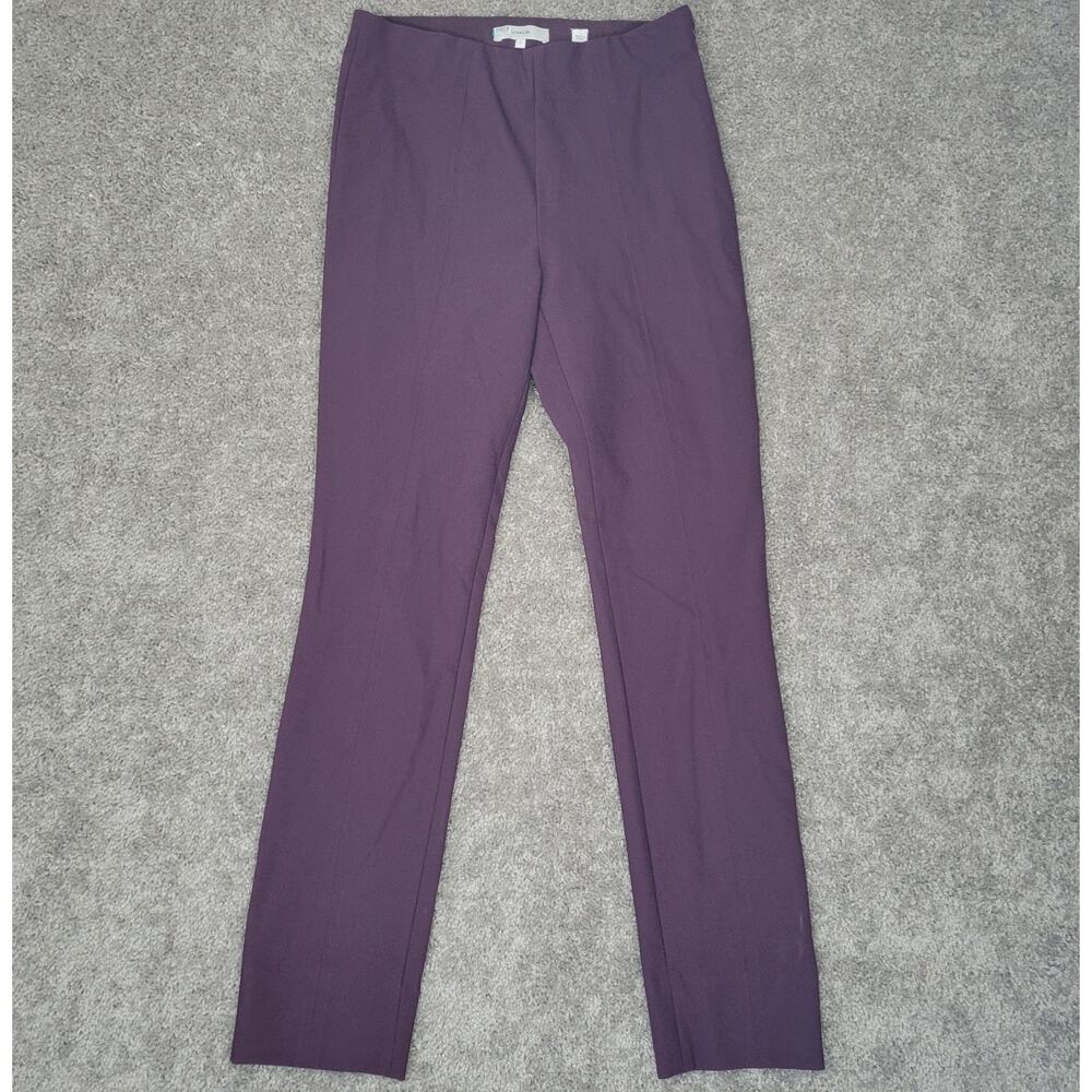Vince Purple Stitch Front Midrise Ponte Stretch Pants Womens Size Small